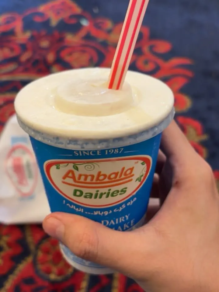 Ambala dairy shake in hand