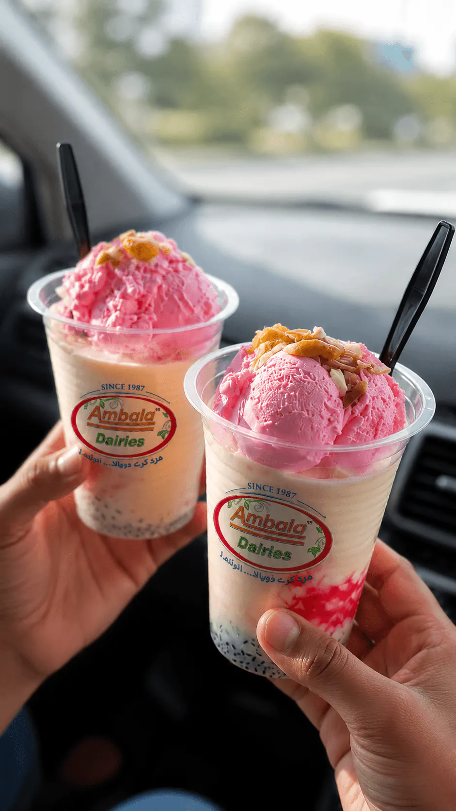 Two kulfa falooda cups